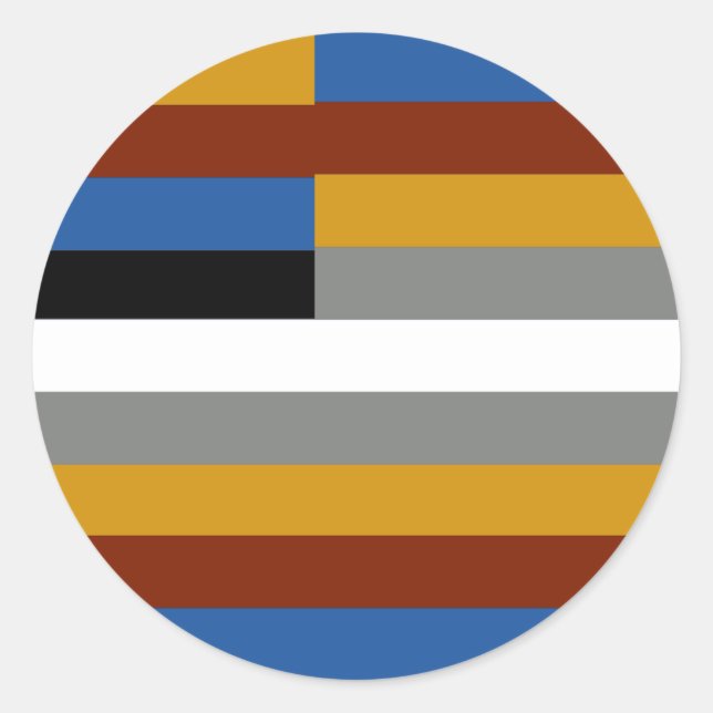 Pegatina Redonda Bandera del Orgullo Gay (Anverso)