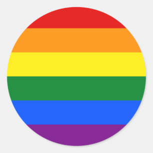 Pegatina Redonda Bandera del Orgullo Gay Arcoíris LGBT