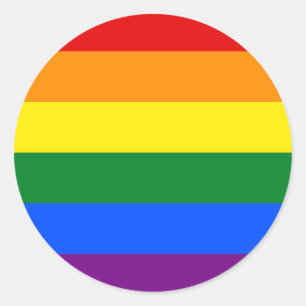 Pegatina Redonda Bandera del Orgullo Gay Arcoiris LGBT