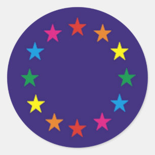 Pegatina Redonda Bandera del Orgullo Gay Europeo
