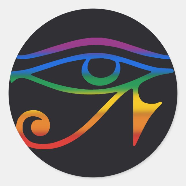 Pegatina Redonda Bandera del Orgullo Gay Gótico (Anverso)