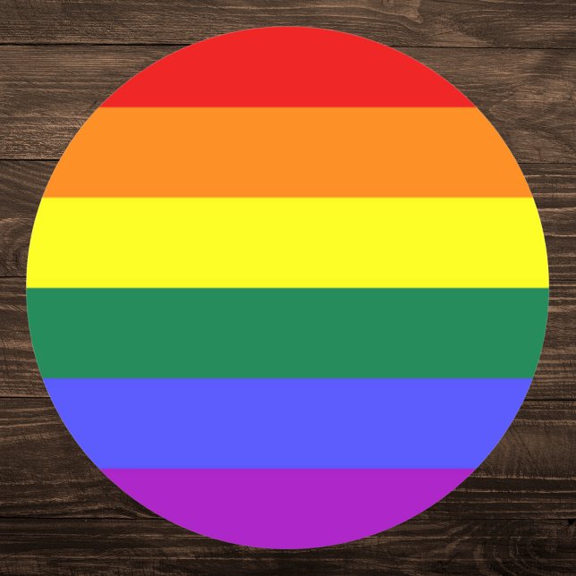Pegatina Redonda Bandera del orgullo gay LGBTQIA+ (Subido por el creador)