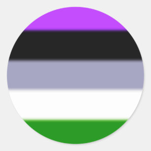 Pegatina Redonda Bandera del Orgullo Géneer Caída