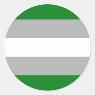 Pegatina Redonda Bandera del Orgullo Grisromántico