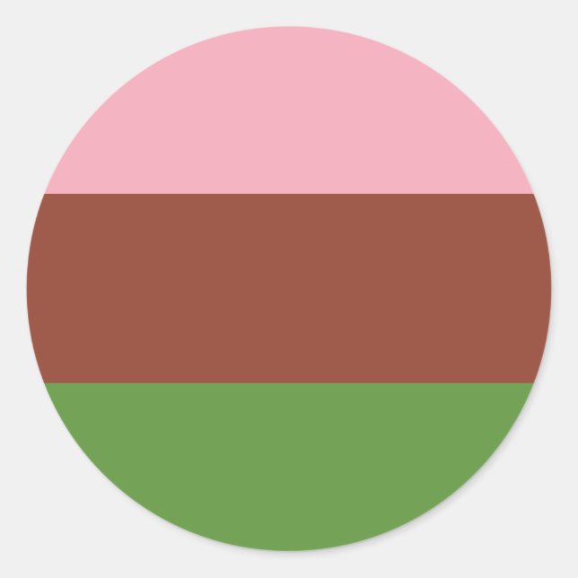 Pegatina Redonda Bandera del Orgullo Gynosexual (Anverso)