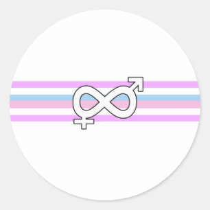 Pegatina Redonda Bandera del Orgullo Intersexual
