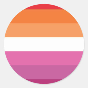 Pegatina Redonda Bandera del Orgullo Lesbiano