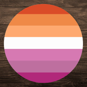 Pegatina Redonda Bandera del Orgullo Lesbiano