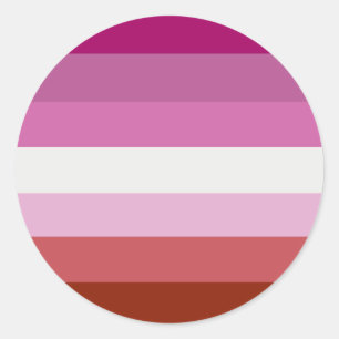 Pegatina Redonda Bandera del Orgullo Lesbiano