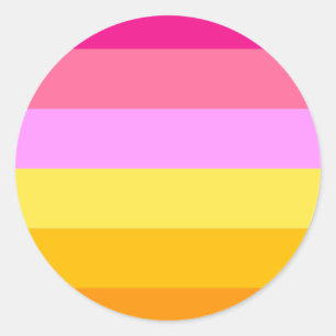 Pegatina Redonda Bandera del Orgullo Lesbiano (Alba)