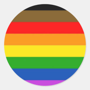 Pegatina Redonda Bandera del Orgullo LGBT inclusiva