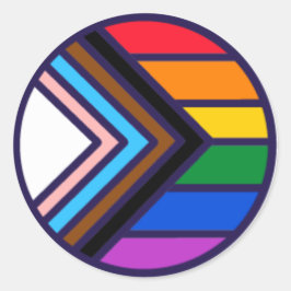 Pegatina Redonda Bandera del Orgullo LGBTQ+ Arcoíris