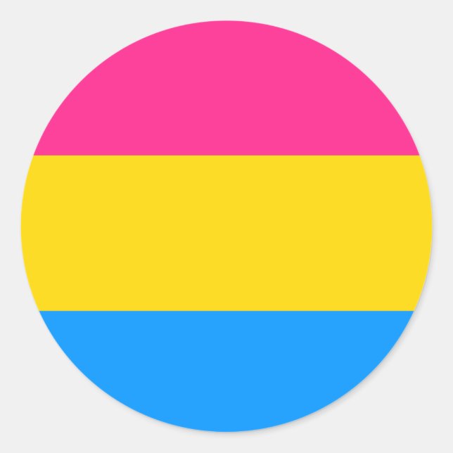 Pegatina Redonda Bandera del Orgullo Pansexual (Anverso)
