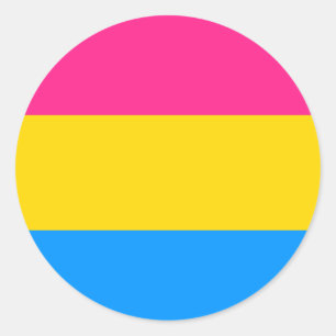 Pegatina Redonda Bandera del Orgullo Pansexual