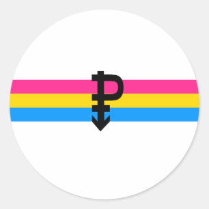 Pegatina Redonda Bandera del Orgullo Pansexual