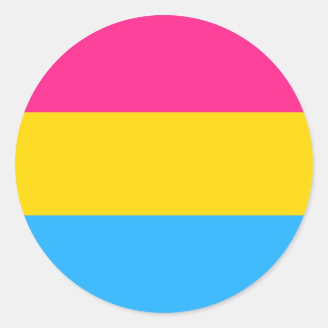 Pegatina Redonda Bandera del Orgullo Pansexual (Anverso)