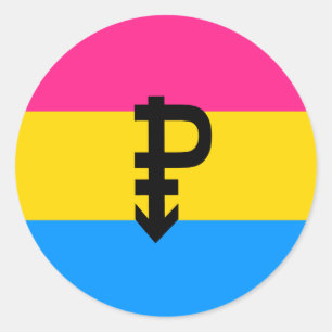 Pegatina Redonda Bandera del Orgullo Pansexual