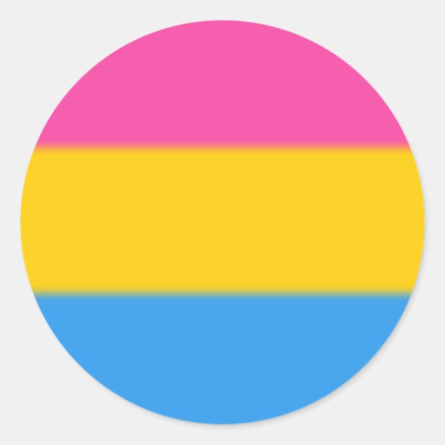 Pegatina Redonda Bandera del orgullo pansexual caído (Anverso)