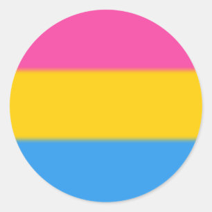 Pegatina Redonda Bandera del orgullo pansexual caído