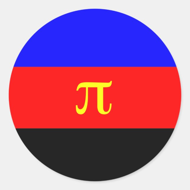 Pegatina Redonda Bandera del Orgullo Polímaro (Anverso)