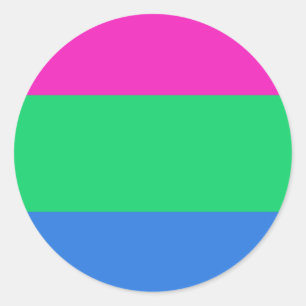 Pegatina Redonda Bandera del Orgullo Polisexual