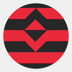 Pegatina Redonda Bandera del Orgullo Puño