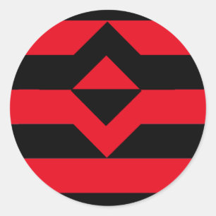 Pegatina Redonda Bandera del Orgullo Puño