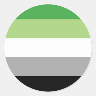 Pegatina Redonda Bandera del orgullo romántico LGBTQ