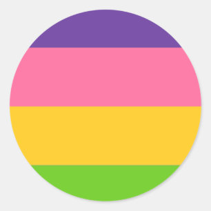 Pegatina Redonda Bandera del Orgullo Sapfático