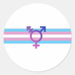 Pegatina Redonda Bandera del Orgullo Trans