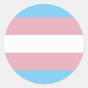 Pegatina Redonda Bandera del Orgullo Trans