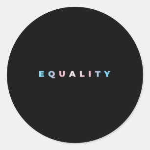 Pegatina Redonda Bandera del Orgullo Trans Sutil Igualdad Derecho T