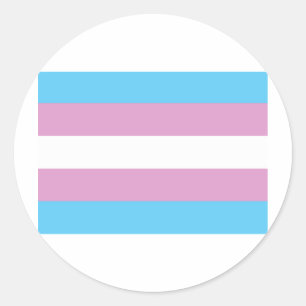 Pegatina Redonda Bandera del Orgullo Transgénero