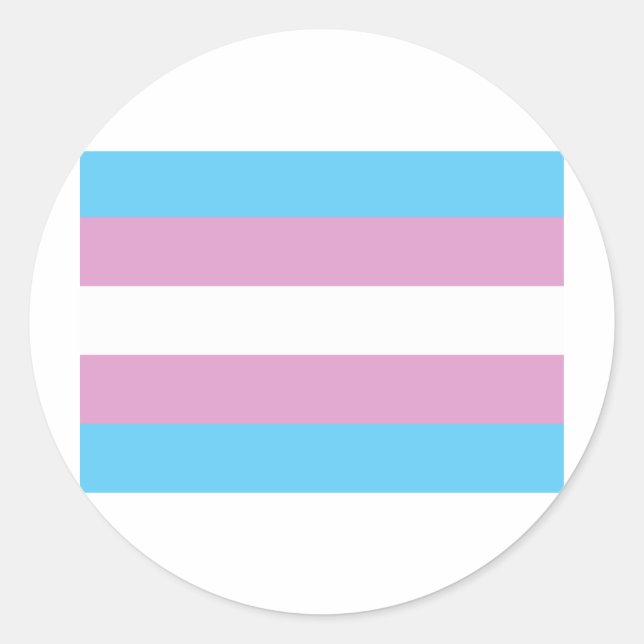 Pegatina Redonda Bandera del Orgullo Transgénero (Anverso)