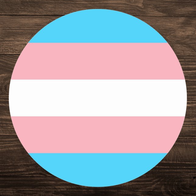 Pegatina Redonda Bandera del Orgullo Transgénero (Subido por el creador)