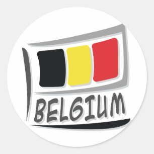 Pegatina Redonda Bandera del Orgullo X de Bélgica