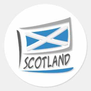 Pegatina Redonda Bandera del Orgullo X de Escocia