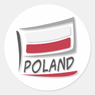 Pegatina Redonda Bandera del Orgullo X de Polonia