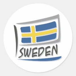 Pegatina Redonda Bandera del Orgullo X de Suecia