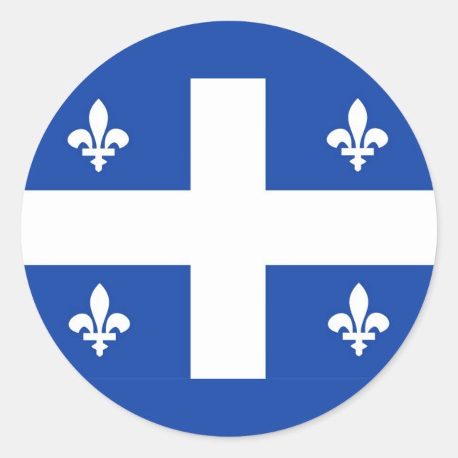 Pegatina Redonda bandera del país de quebec (Anverso)