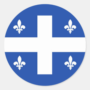 Pegatina Redonda bandera del país de quebec