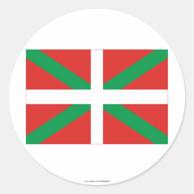 Pegatina Redonda Bandera del País Vasco (Euskadi) (Anverso)