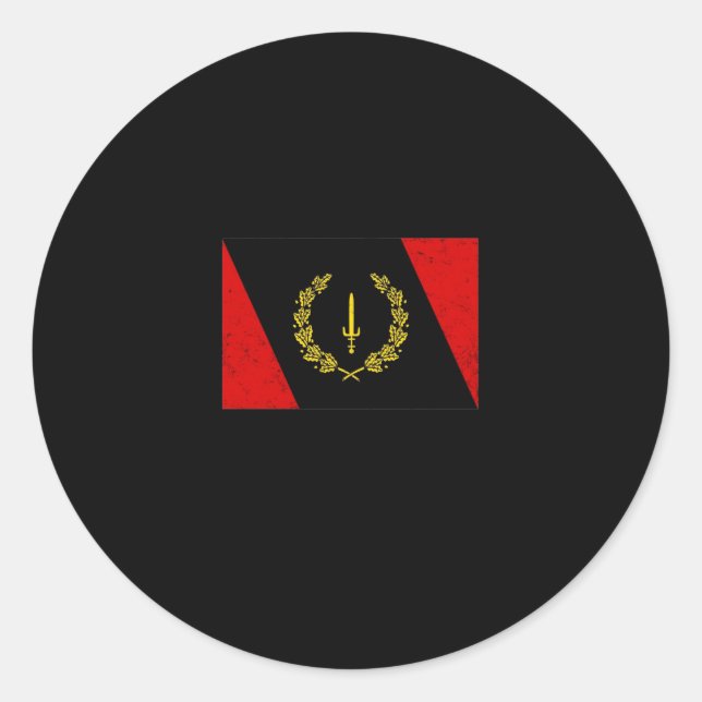 Pegatina Redonda Bandera del Patrimonio Norteamericano Negro 1967 A (Anverso)