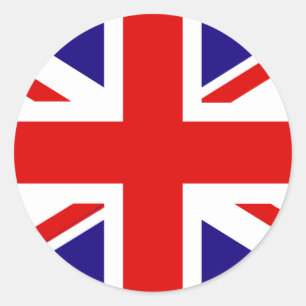 Pegatina Redonda Bandera del Reino Unido