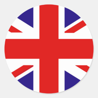 Pegatina Redonda Bandera del Reino Unido