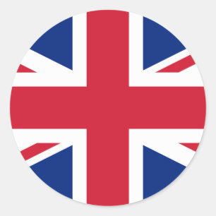 Pegatina Redonda Bandera del Reino Unido
