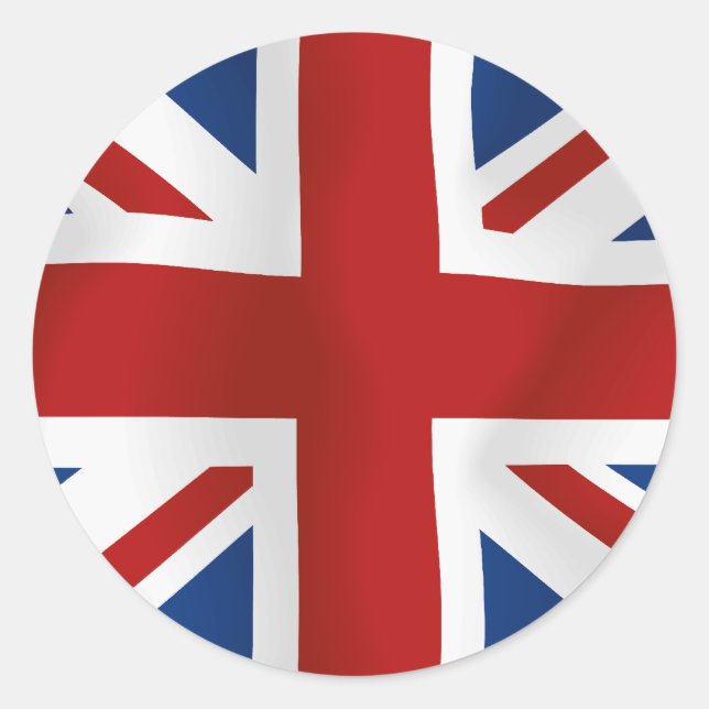 Pegatina Redonda Bandera del Reino Unido (Anverso)
