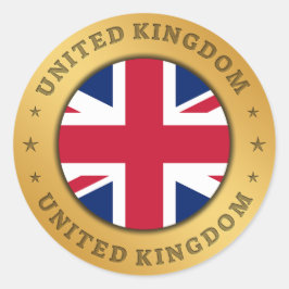 Pegatina Redonda Bandera del Reino Unido