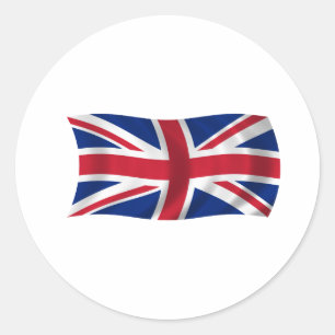 Pegatina Redonda Bandera del Reino Unido
