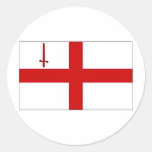 Pegatina Redonda Bandera del Reino Unido